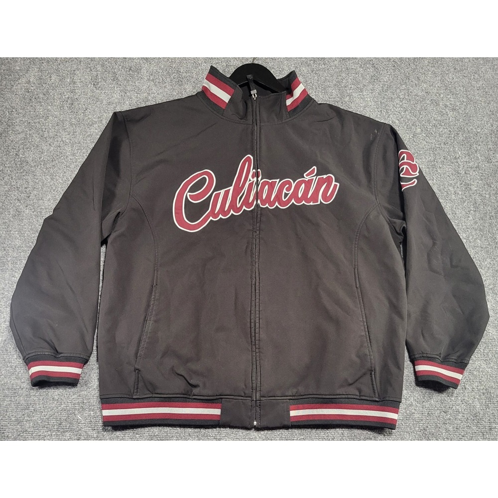 Culiacán Tomateros Baseball Team Black Red TC Logo Men's Jacket "Size In Photos"